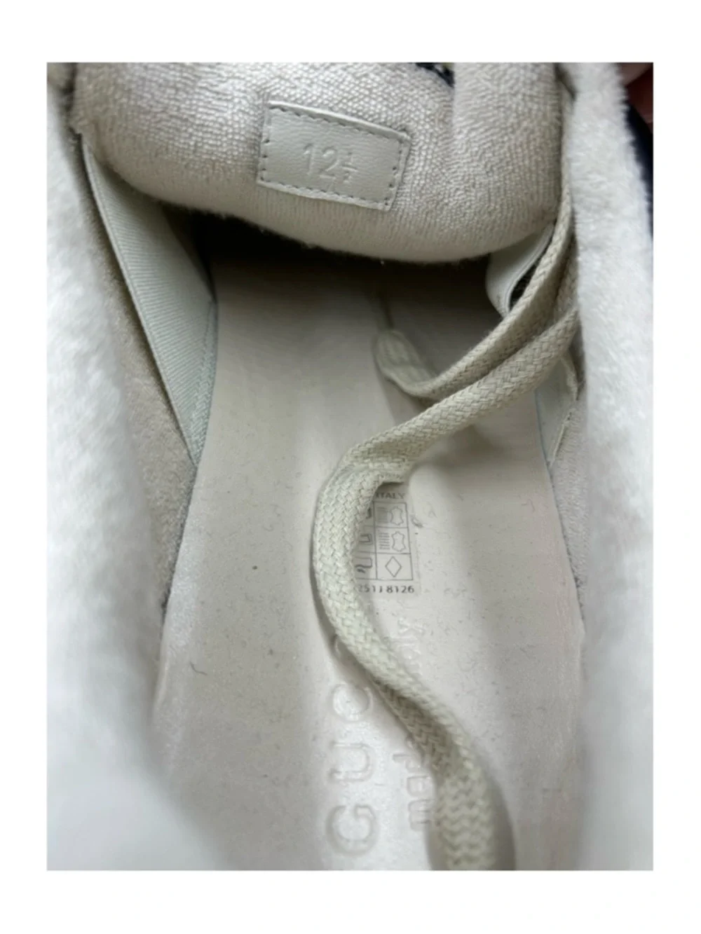 Men's Gucci screener web stripe leather sneakers size 14 US